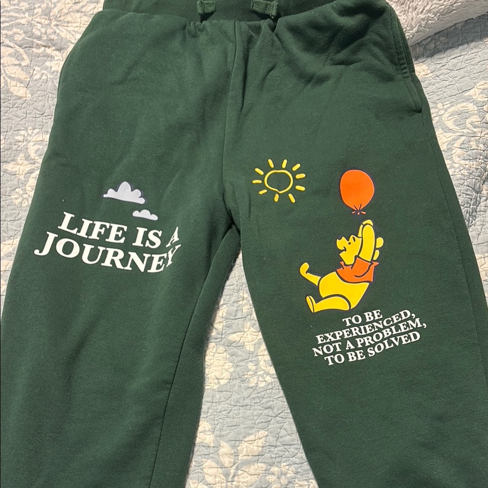 Green Pajama Bottoms with Graphic Print